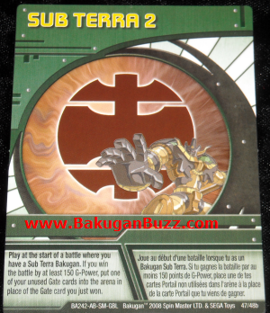Sub Terra2 47 48b Bakugan 1 48b Card Set